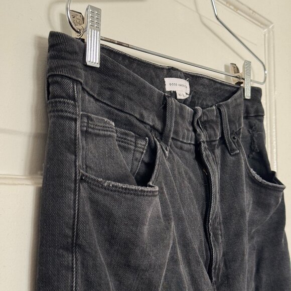 GOOD AMERICAN Black Distressed / Ripped Straight Skinny Jeans - 10/30 - Picture 1 of 9